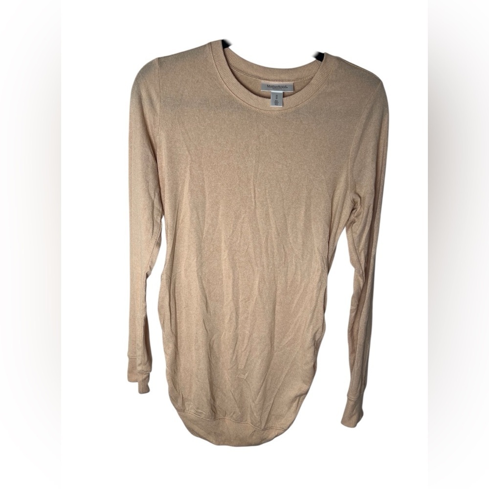 Motherhood Creamy Beige/PeachCrewneck lightweight Sweater